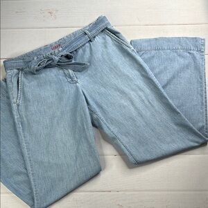 J. Crew Wide Leg Belted Jeans Relaxed Fit CityFit Size 10